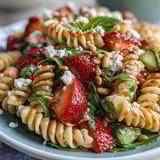 Spring Pasta Strawberries Feta Arugula