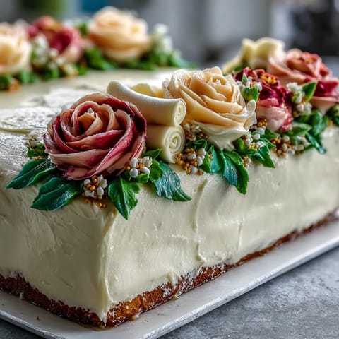 Festive sheet cake with buttercream roses and edible diploma, perfect for graduation celebrations.  