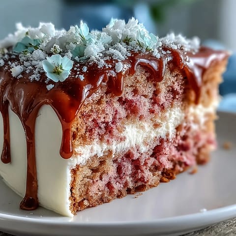 Luscious Rosé Velvet Cake, perfect for bridal showers with a decadent gold drip.
