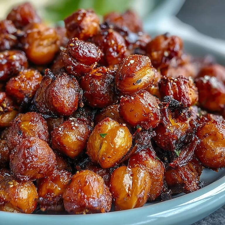 Easy, vegan crispy chickpea snack, ready to be a delicious salad topper.