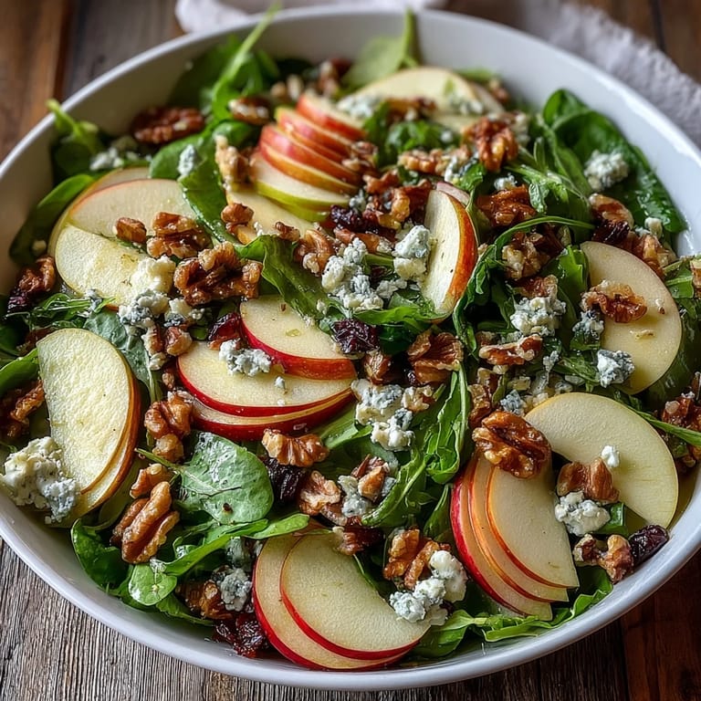 An easy Apple and Walnut Salad, perfect for a light holiday appetizer or lunch.