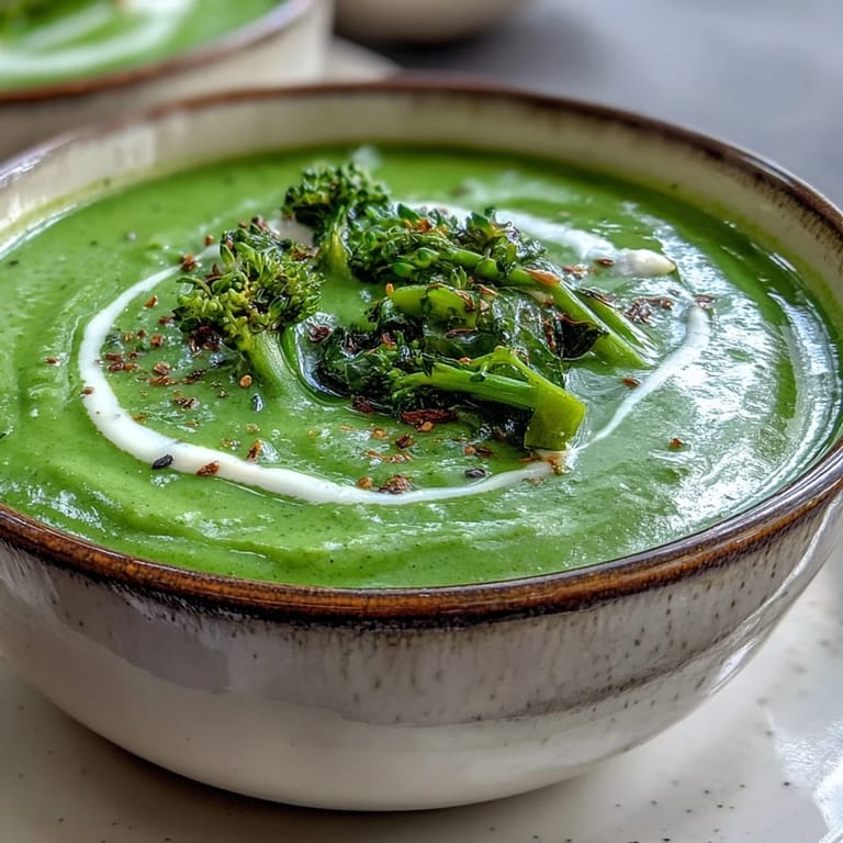 Steaming bowl of homemade Big Green Immunity-Boosting Vegetable Soup garnished with olive oil, set beside crusty artisan bread for dipping.