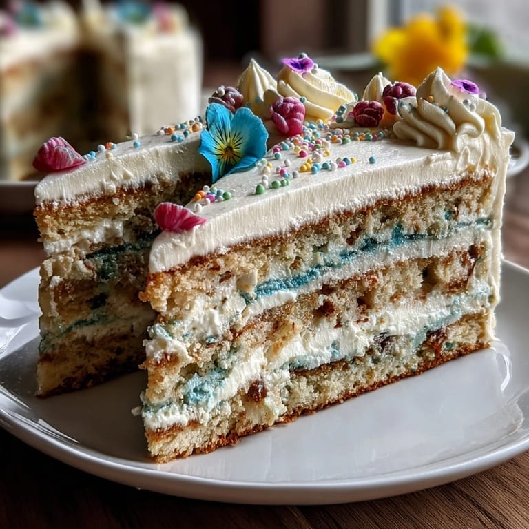 Light and airy Spring Naked Cake with Lemon Curd, adorned with fresh edible flowers, offering a burst of citrus and floral sweetness.