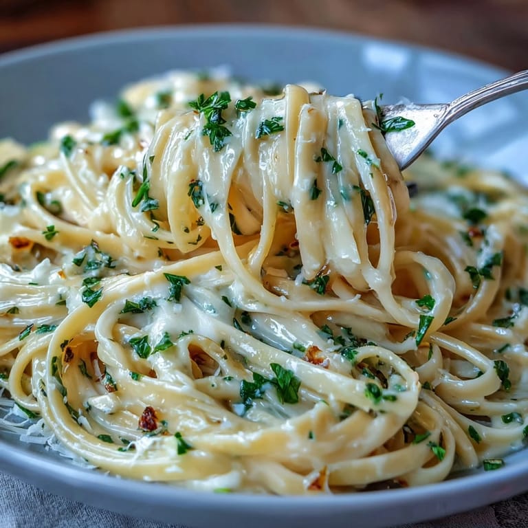 Fresh linguine tossed in silky lemon butter sauce, dotted with bright green peas, and topped with grated Parmesan.
