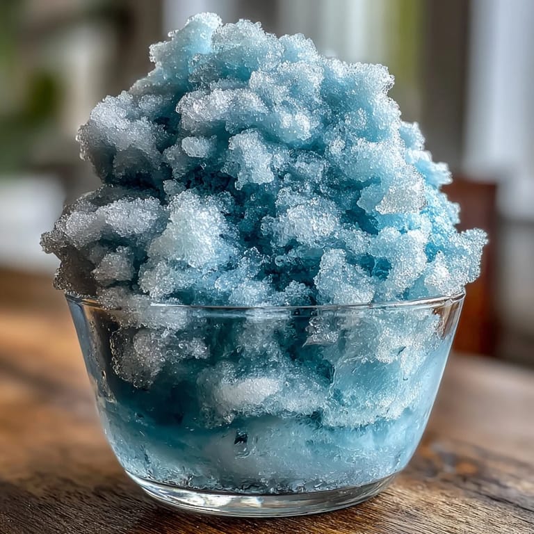 Whipped cloud-like slushie made with chilled soda, ice, and condensed milk, served in a tall glass.