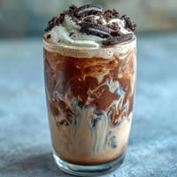 A creamy Cookies and Cream Cold Brew with smooth cold brew coffee, blended with chocolate cookies and rich cream.