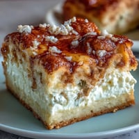 A golden-baked cheesecake bar with flaky crescent dough and cinnamon-sugar topping, perfect for Cinco de Mayo gatherings.